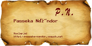 Passeka Nándor névjegykártya