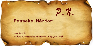 Passeka Nándor névjegykártya